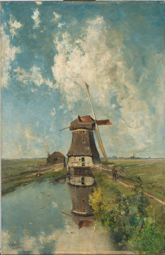 A Windmill On A Polder Waterway