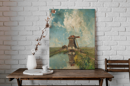 A Windmill On A Polder Waterway